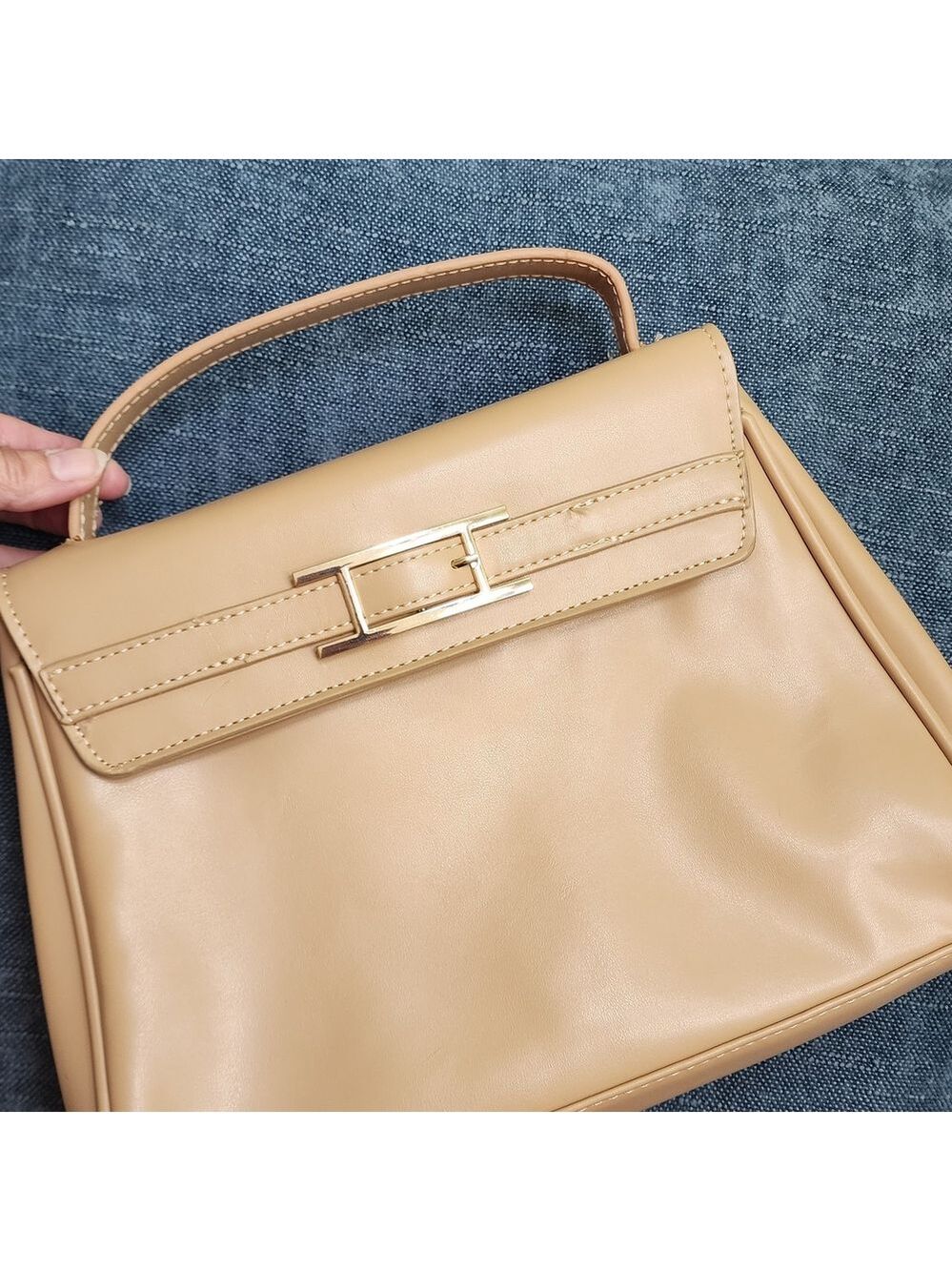 H by Halston Tan Handbag Satchel - Picture 2 of 11
